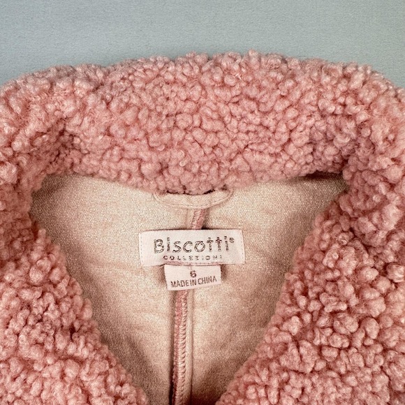 Biscotti Collezioni Kids Coat‎ Girls 6 Pink Sherpa Teddy Fleece Jacket New Gift - Picture 2 of 12